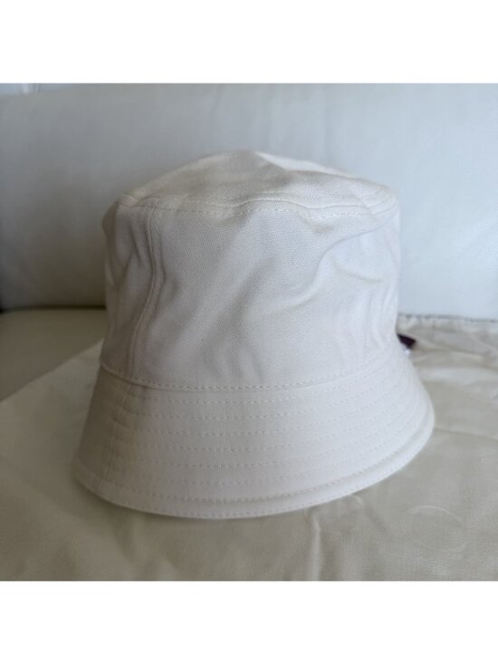 NWT GUCCI CANVAS BUCKET HAT WHITE LOGO Sz S 57 Cm 100% Authentic main image 8